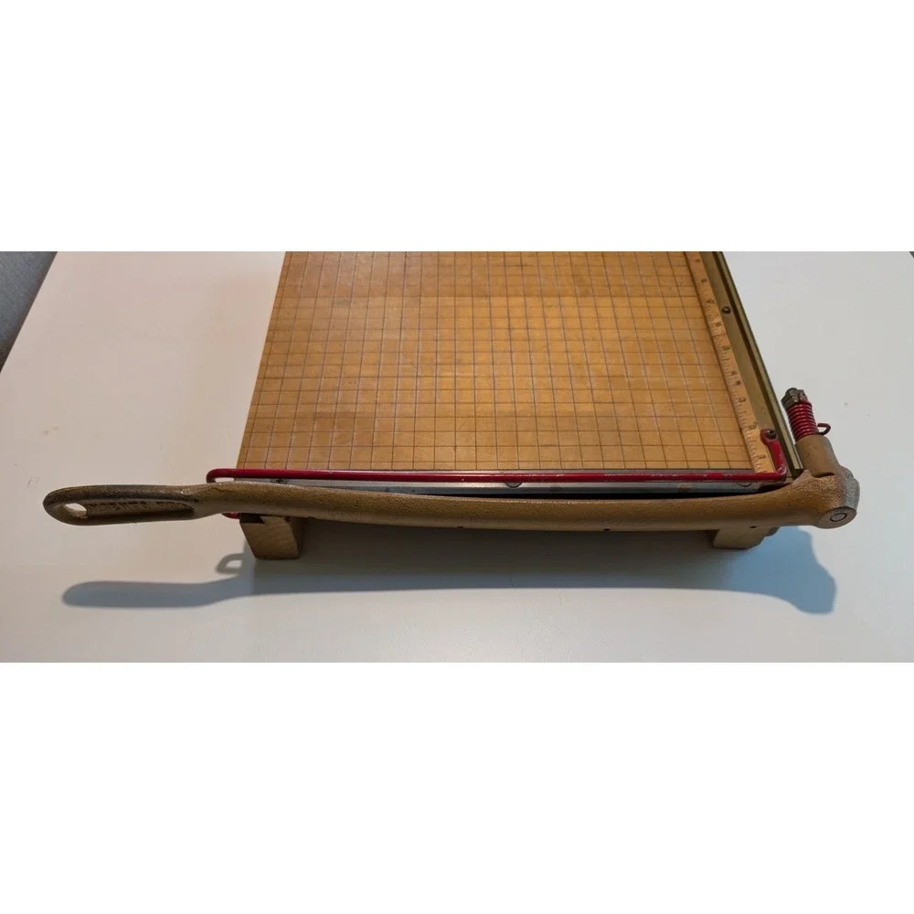Ingento No. 4 Paper Cutter Guillotine Trimmer #4 Wood Cast Iron 12